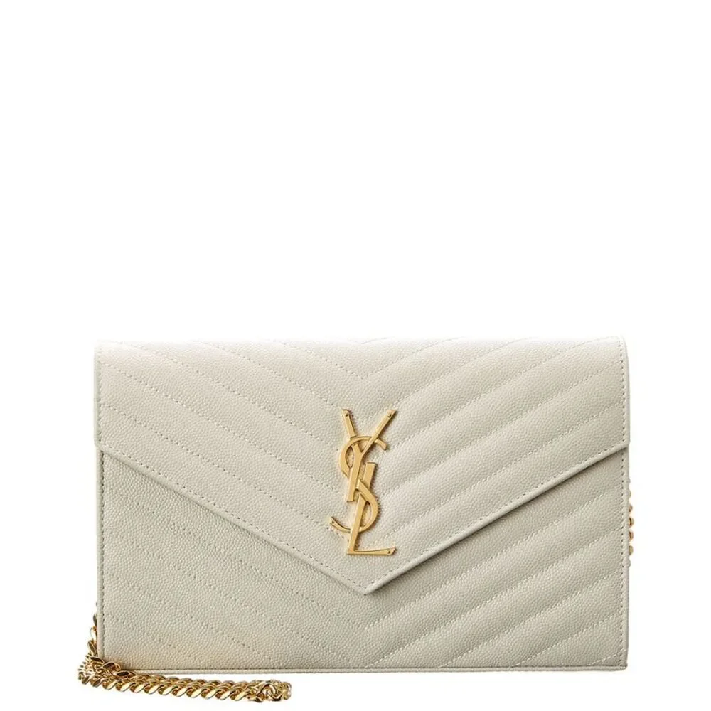 Saint Laurent Monogram Medium Matelasse Leather Wallet On Chain - Picture 1 of 4